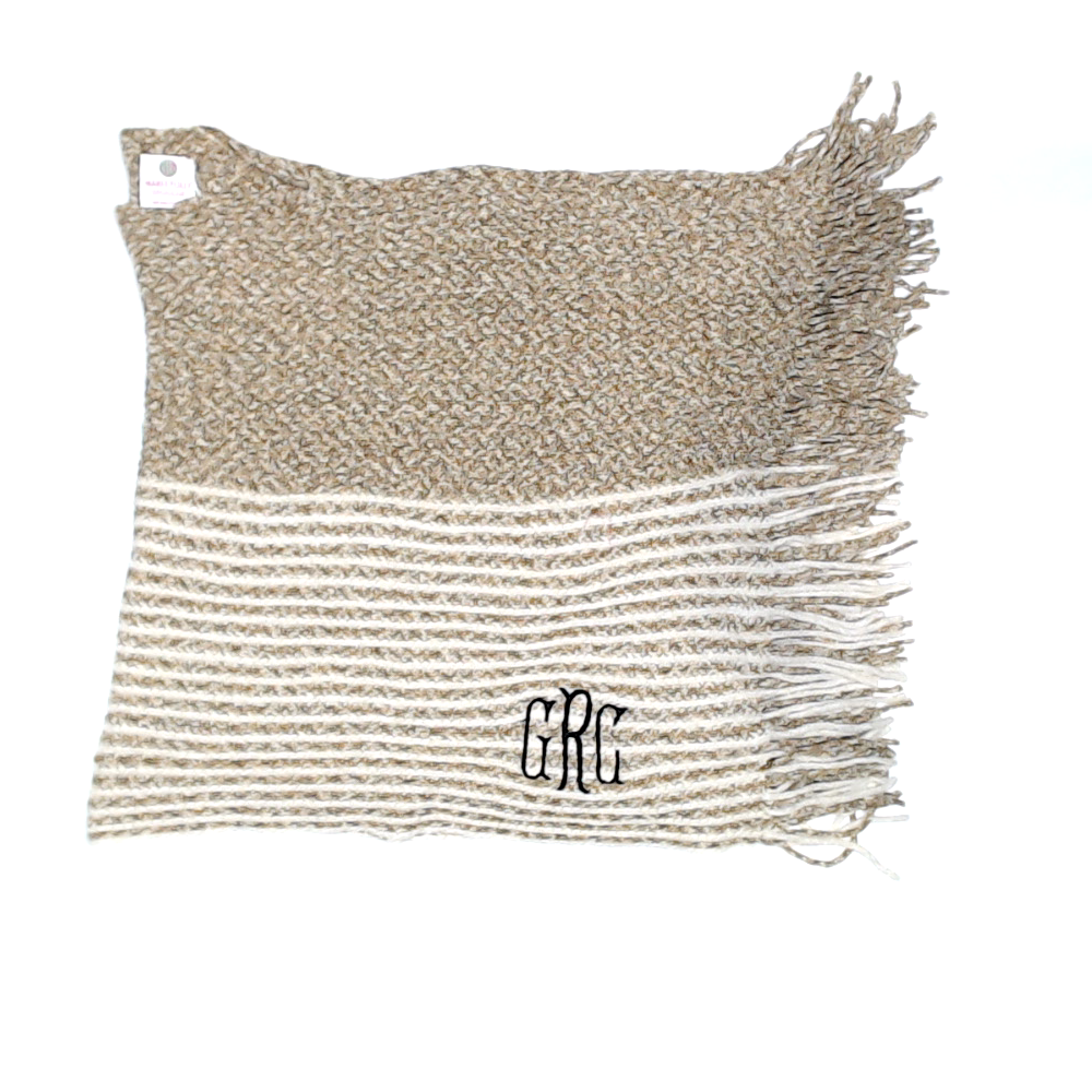 BLOOPER CLOTHING: Monogrammed Striped Chenille Poncho