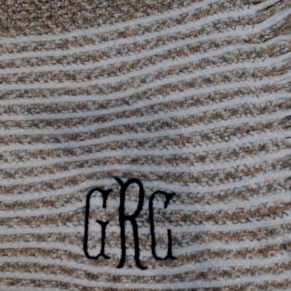 BLOOPER CLOTHING: Monogrammed Striped Chenille Poncho