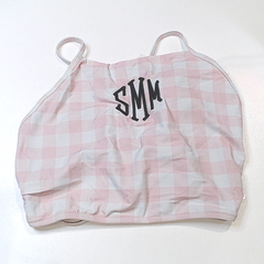 BLOOPER SWIM: Monogrammed High Neck Bikini Top