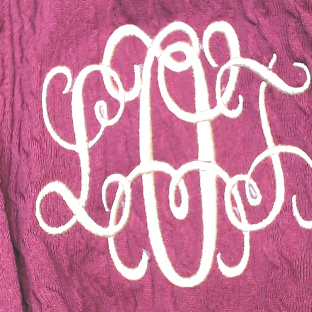 BLOOPER CLOTHING: Monogrammed Cable Knit Pullover