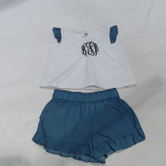BLOOPER KIDS: Monogrammed Toddler Ruffle Short Set