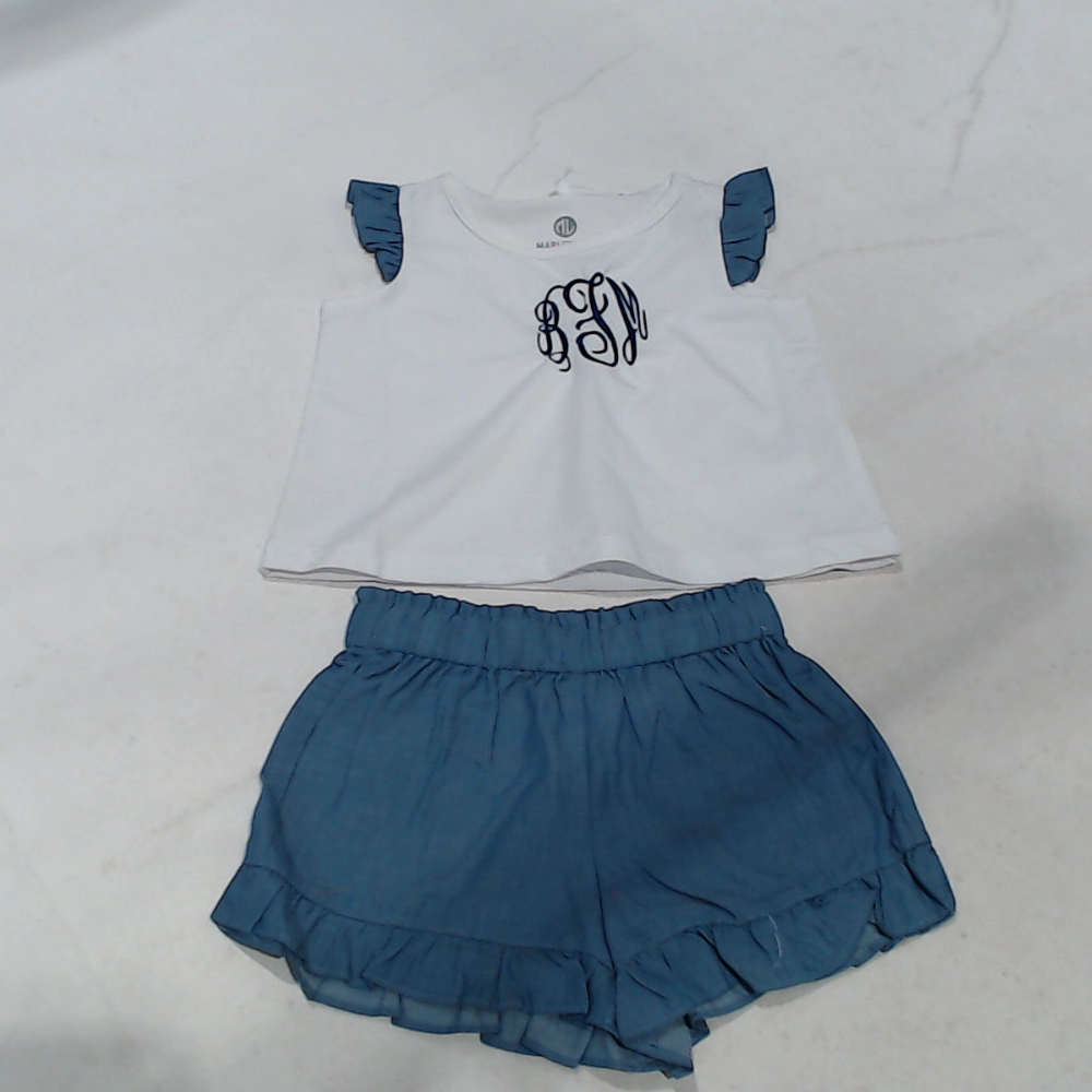BLOOPER KIDS: Monogrammed Toddler Ruffle Short Set