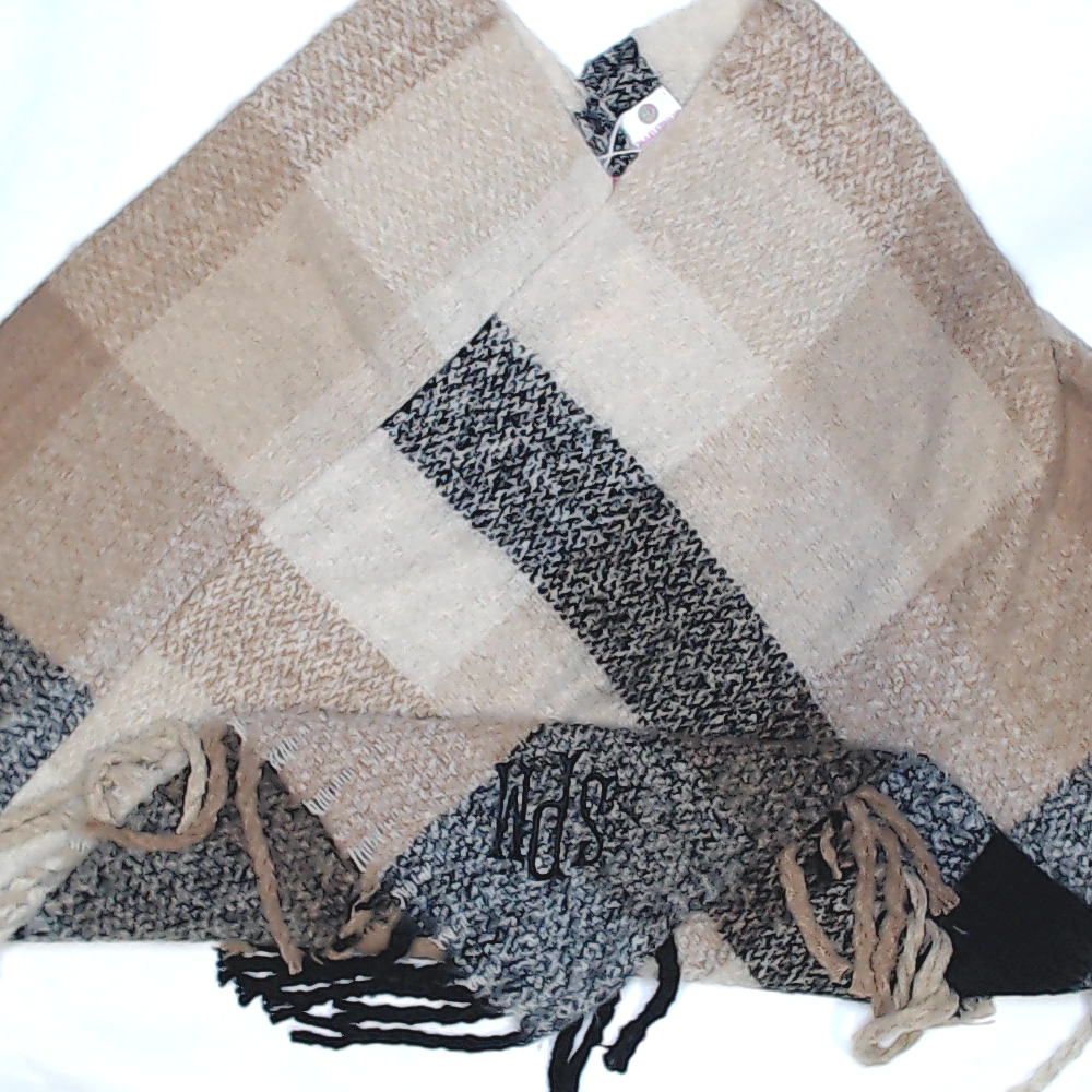 BLOOPER CLOTHING: Monogrammed Plaid Poncho