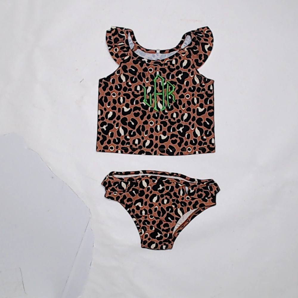 BLOOPER KIDS: Monogrammed Kids Ruffle Tankini