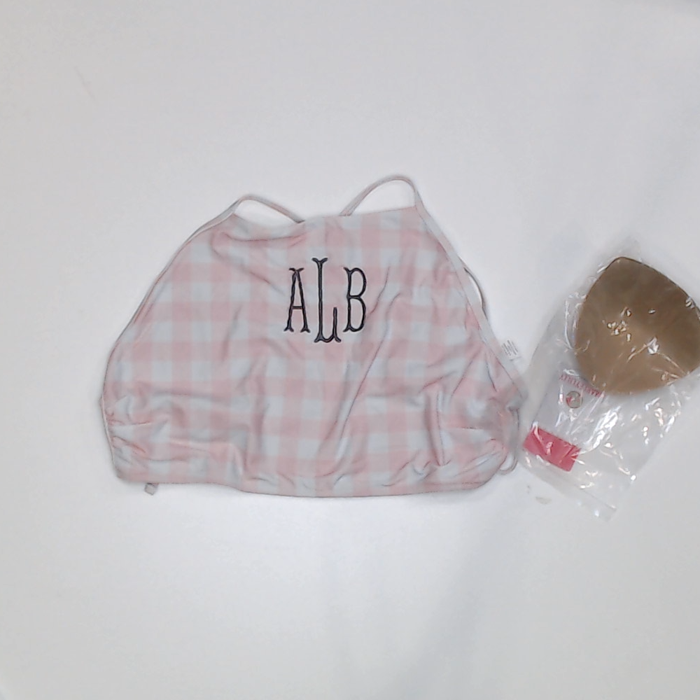 BLOOPER SWIM: Monogrammed High Neck Bikini Top