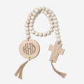 Personalized Cross Wood Bead Garland