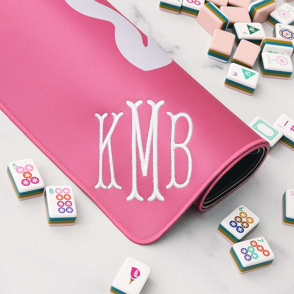 Rolled mahjong mat monogram shot