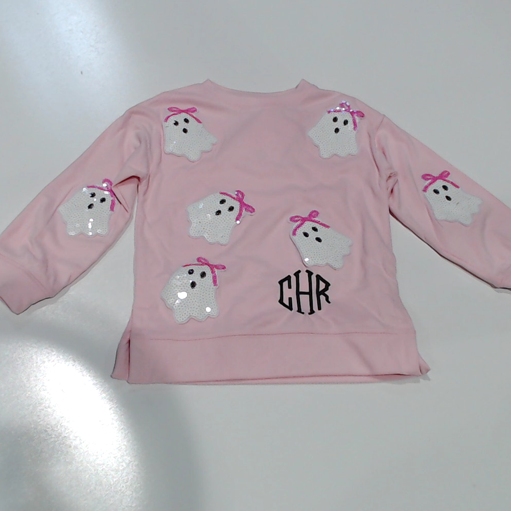 BLOOPER KIDS: Monogrammed Kids Sequin Ghost Sweatshirt