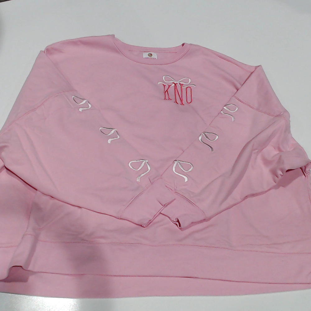 BLOOPER CLOTHING: Monogrammed Embroidered Bow Sweatshirt