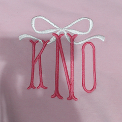 BLOOPER CLOTHING: Monogrammed Embroidered Bow Sweatshirt