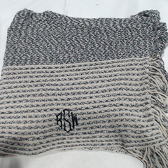 BLOOPER CLOTHING: Monogrammed Striped Chenille Poncho