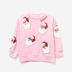 Kids Christmas Sweatshirt in Light Pink