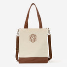 Monogrammed Canvas Bag | Ivory/Brown