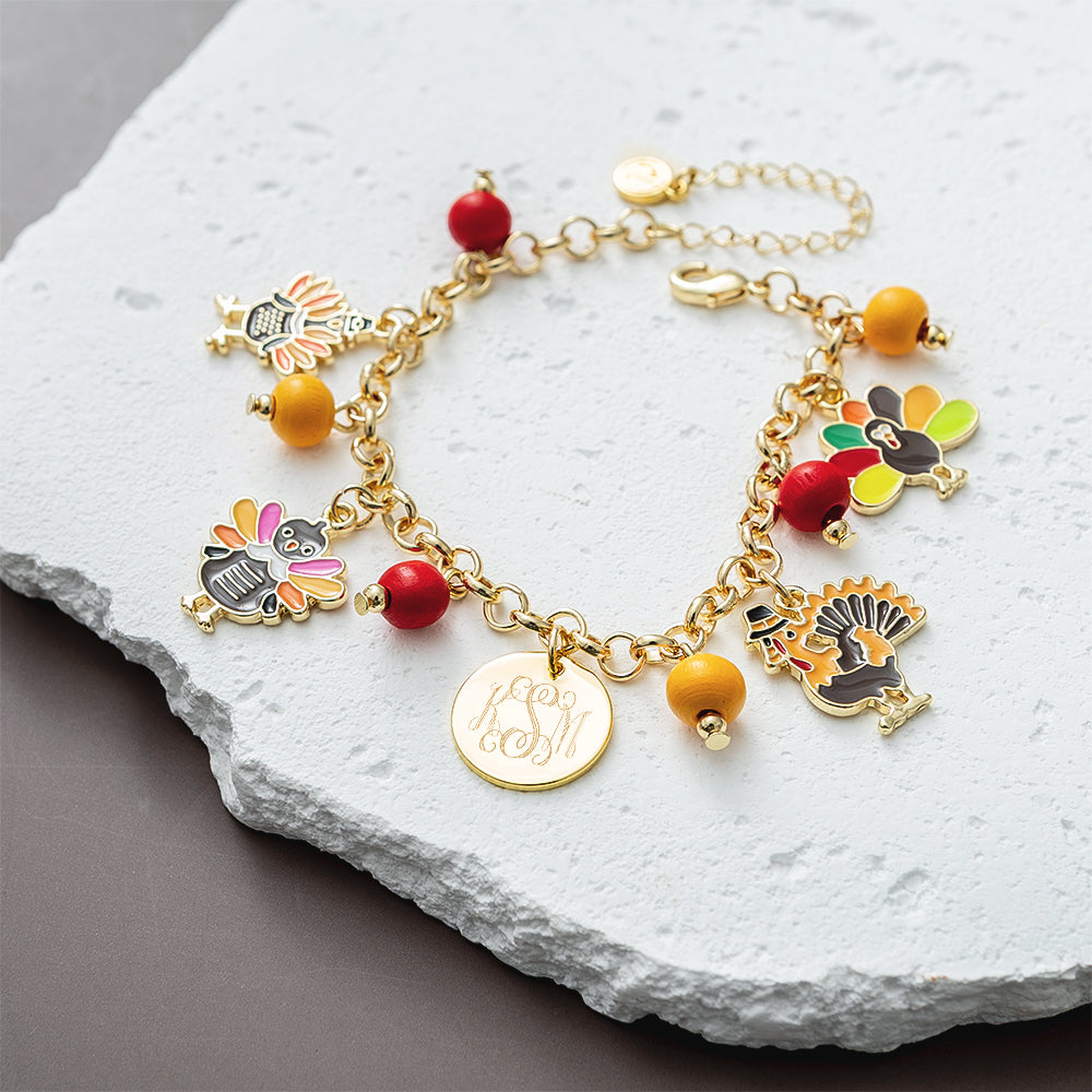 Turkey Charm Bracelet on Stone