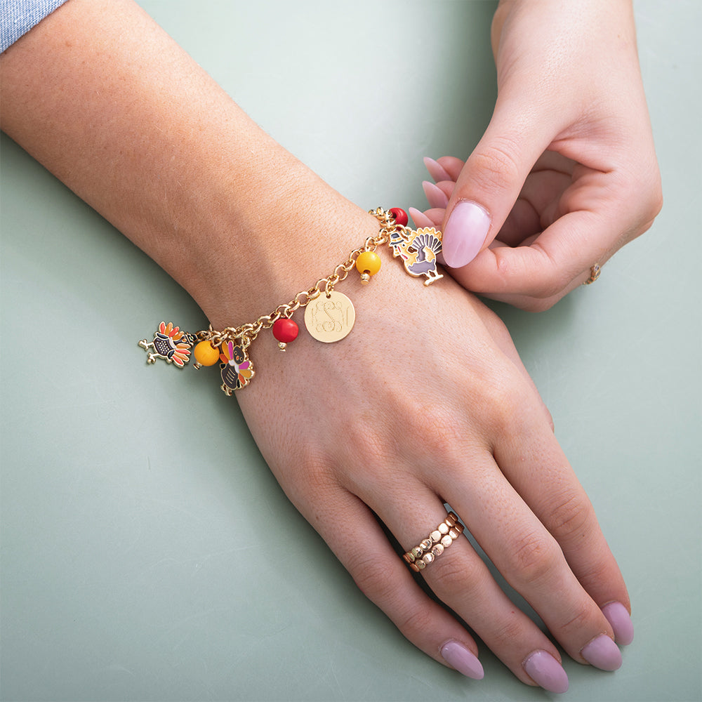 Turkey Charm Bracelet on girls wrist