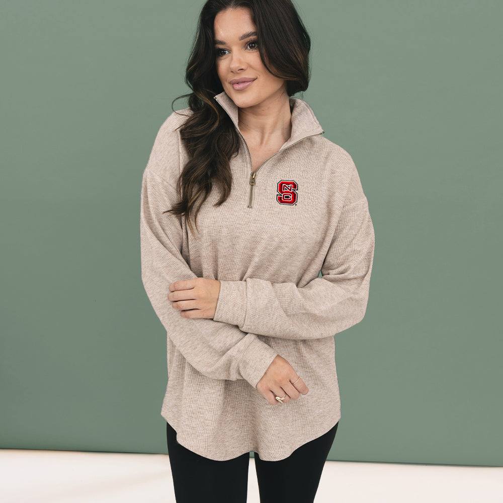 NC State Heathered Fleece Pullover Lifestyle