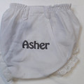 BLOOPER KIDS: Monogrammed White Eyelet Baby Bloomers