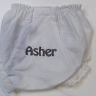BLOOPER KIDS: Monogrammed White Eyelet Baby Bloomers
