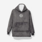 Monogrammed Kids Blanket Hoodie | Charcoal