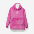 Monogrammed Kids Blanket Hoodie in Hot Pink