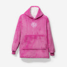 Monogrammed Kids Blanket Hoodie | Hot Pink