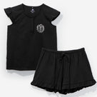 Monogrammed Ruffle Pajamas | Black
