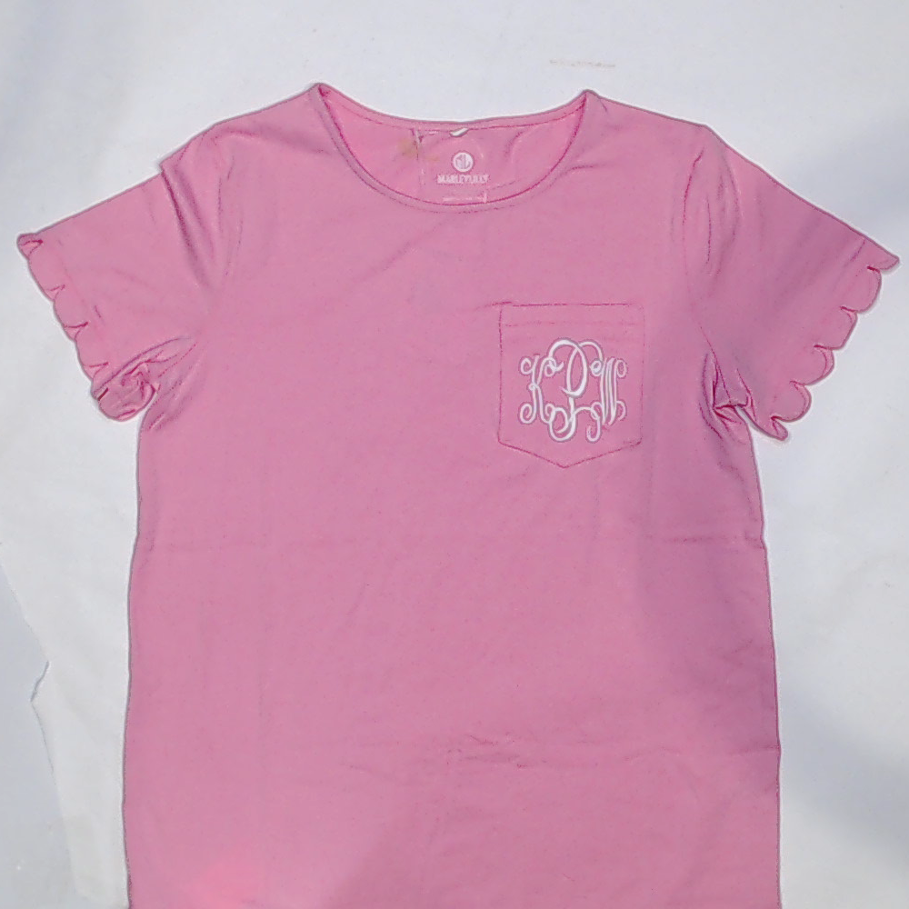 BLOOPER CLOTHING: Monogrammed Scalloped Top
