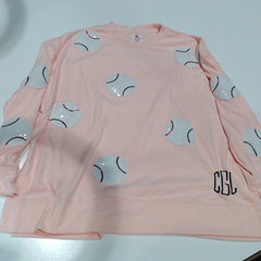 BLOOPER CLOTHING: Monogrammed Sequin Sports Sweatshirt