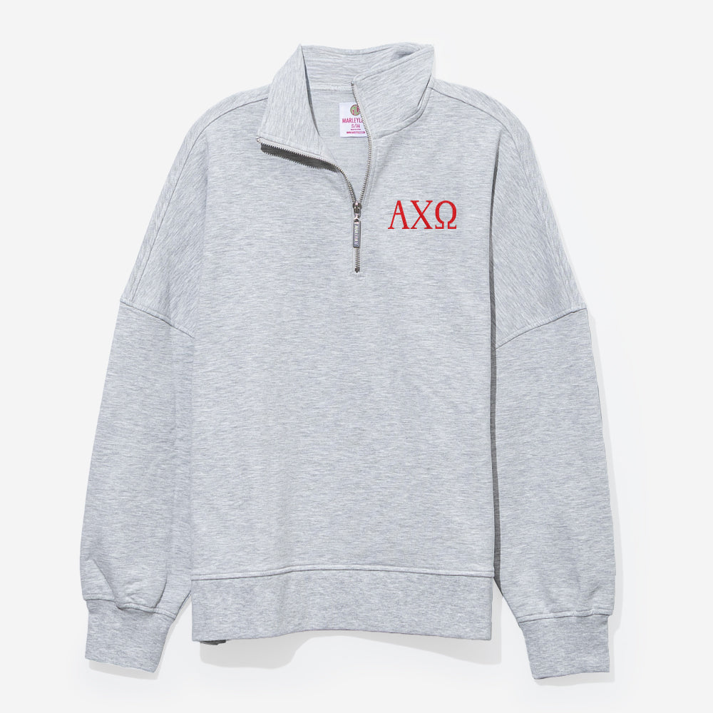 Alpha Chi Omgea Quarterzip | Heathered Gray