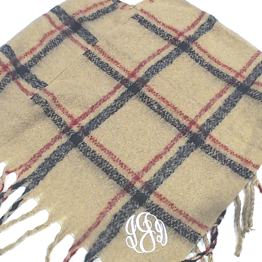BLOOPER CLOTHING: Monogrammed Plaid Poncho