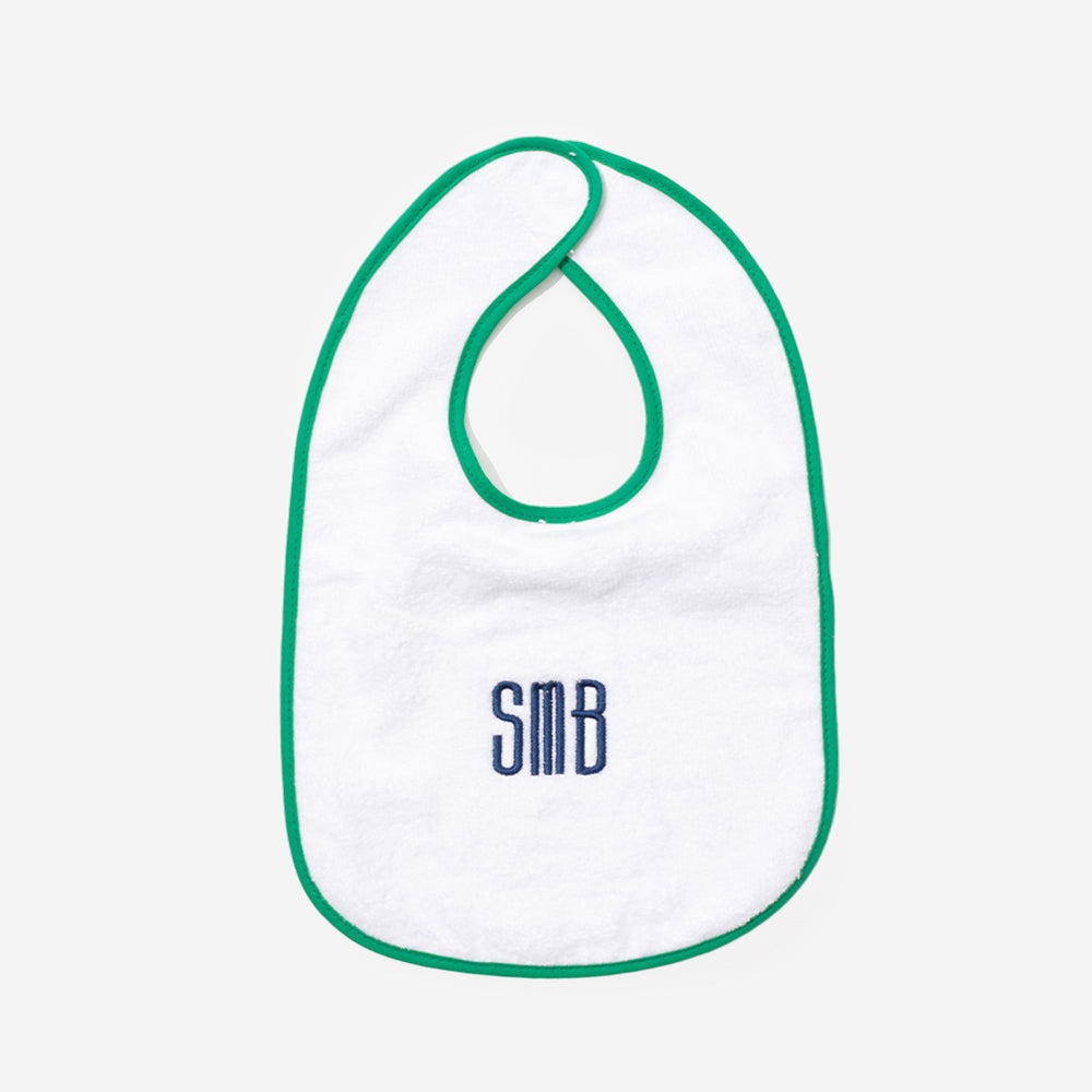 Monogrammed Outline Baby Bib | Green