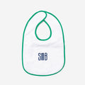 Monogrammed Outline Baby Bib | Green