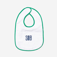 Monogrammed Outline Baby Bib | Green