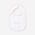Monogrammed Outline Baby Bib in Pink