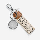 Monogrammed Key Fob | White Leopard