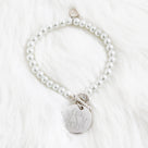 Monogrammed Pearl Bracelet | White