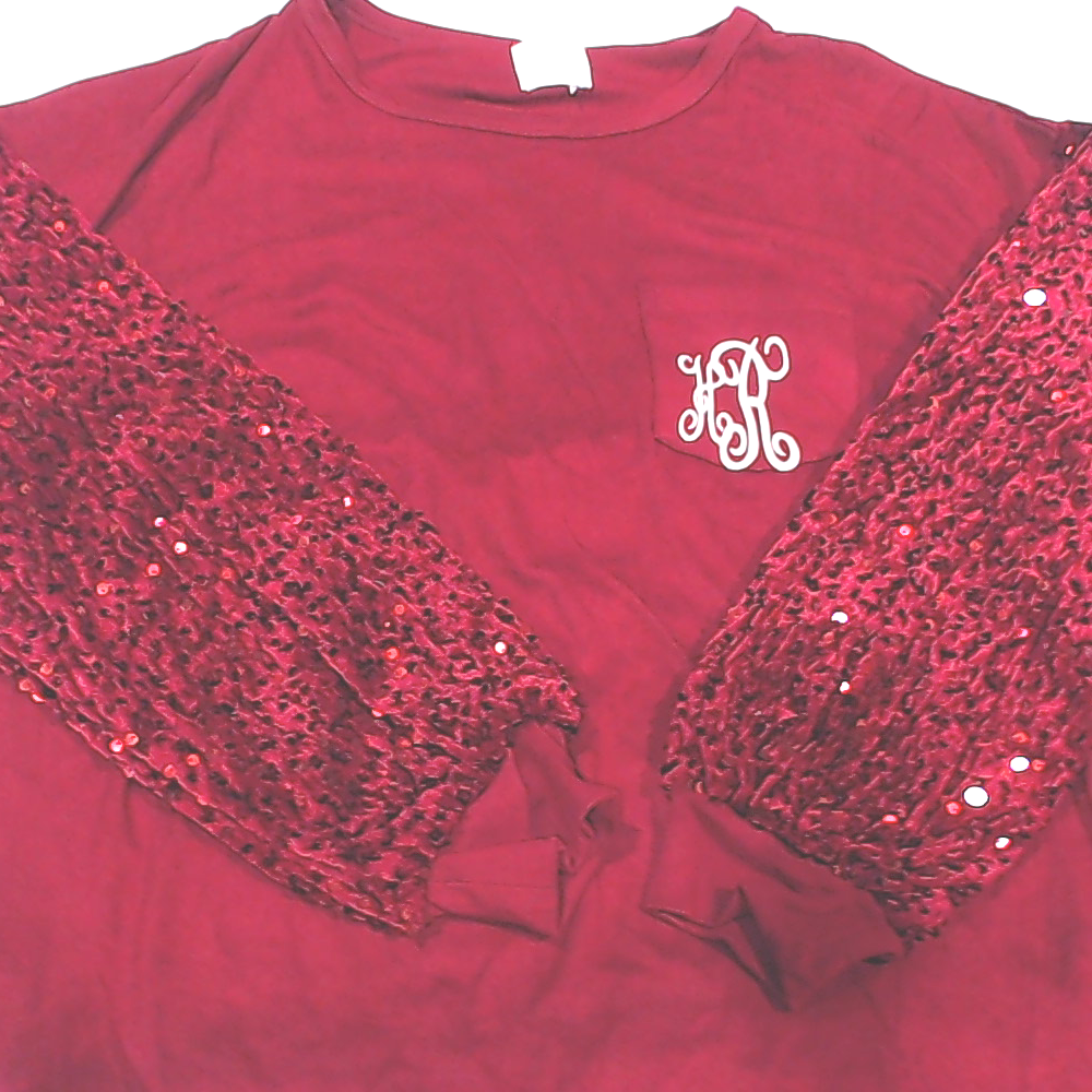 BLOOPER CLOTHING: Monogrammed Sequin Sleeve Sweatshirt