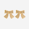 bow stud earrings in gold