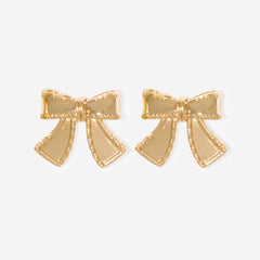 bow stud earrings in gold