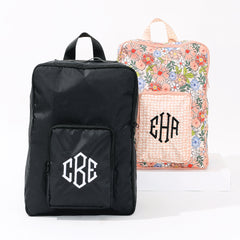 both colorways of monogrammed packable backpack
