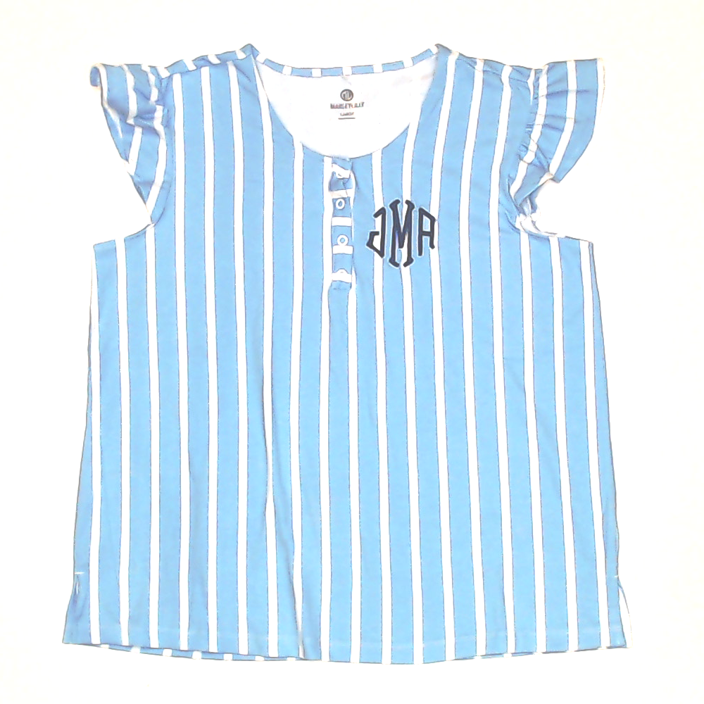 BLOOPER CLOTHING: Monogrammed Ruffle Top