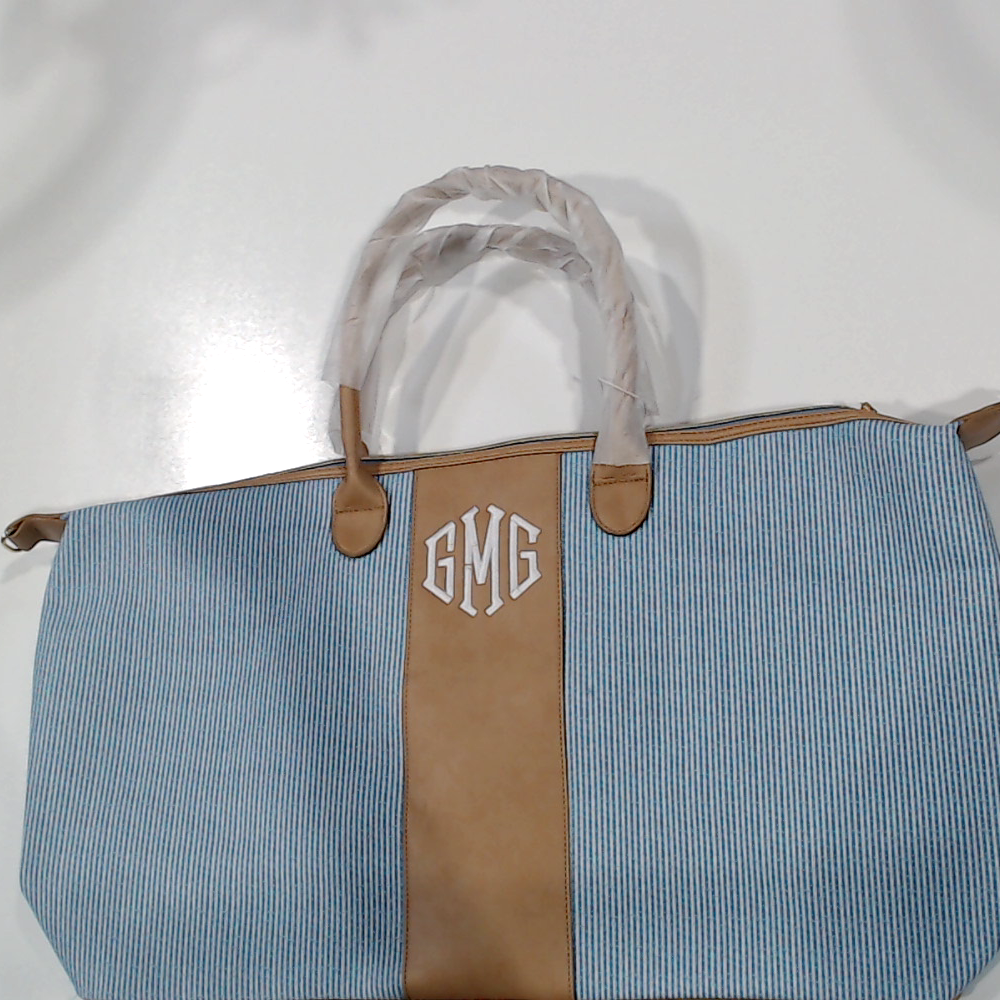 BLOOPER BAG: Monogrammed Seersucker Weekender - Promotional