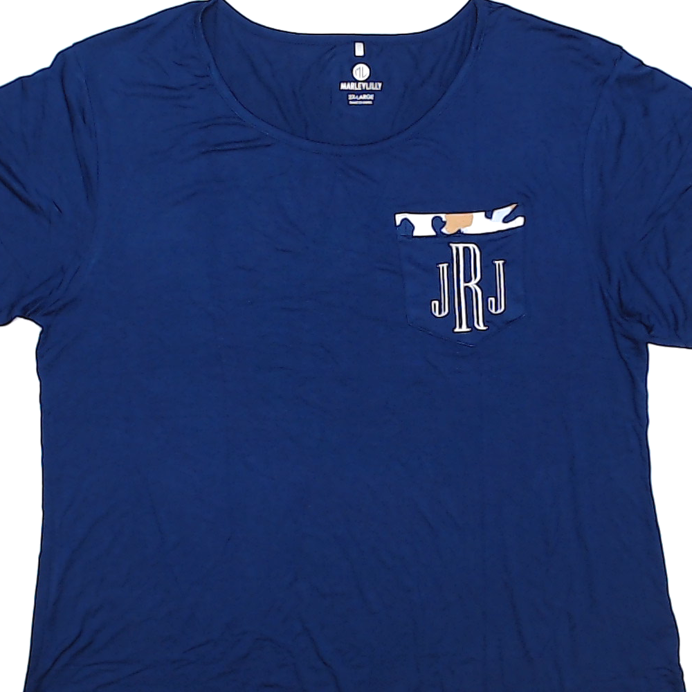 BLOOPER CLOTHING: Monogrammed Navy Top