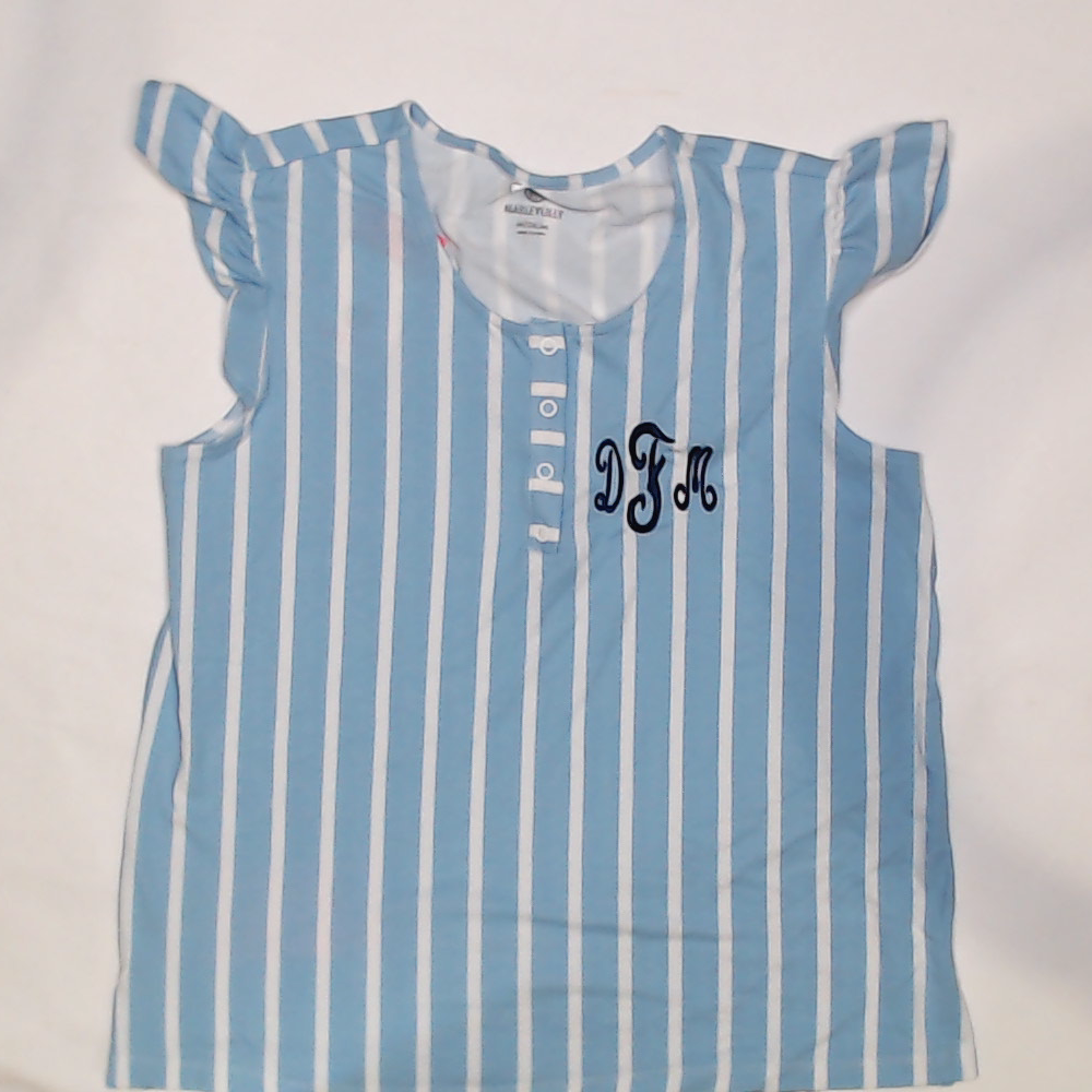 BLOOPER CLOTHING: Monogrammed Ruffle Top