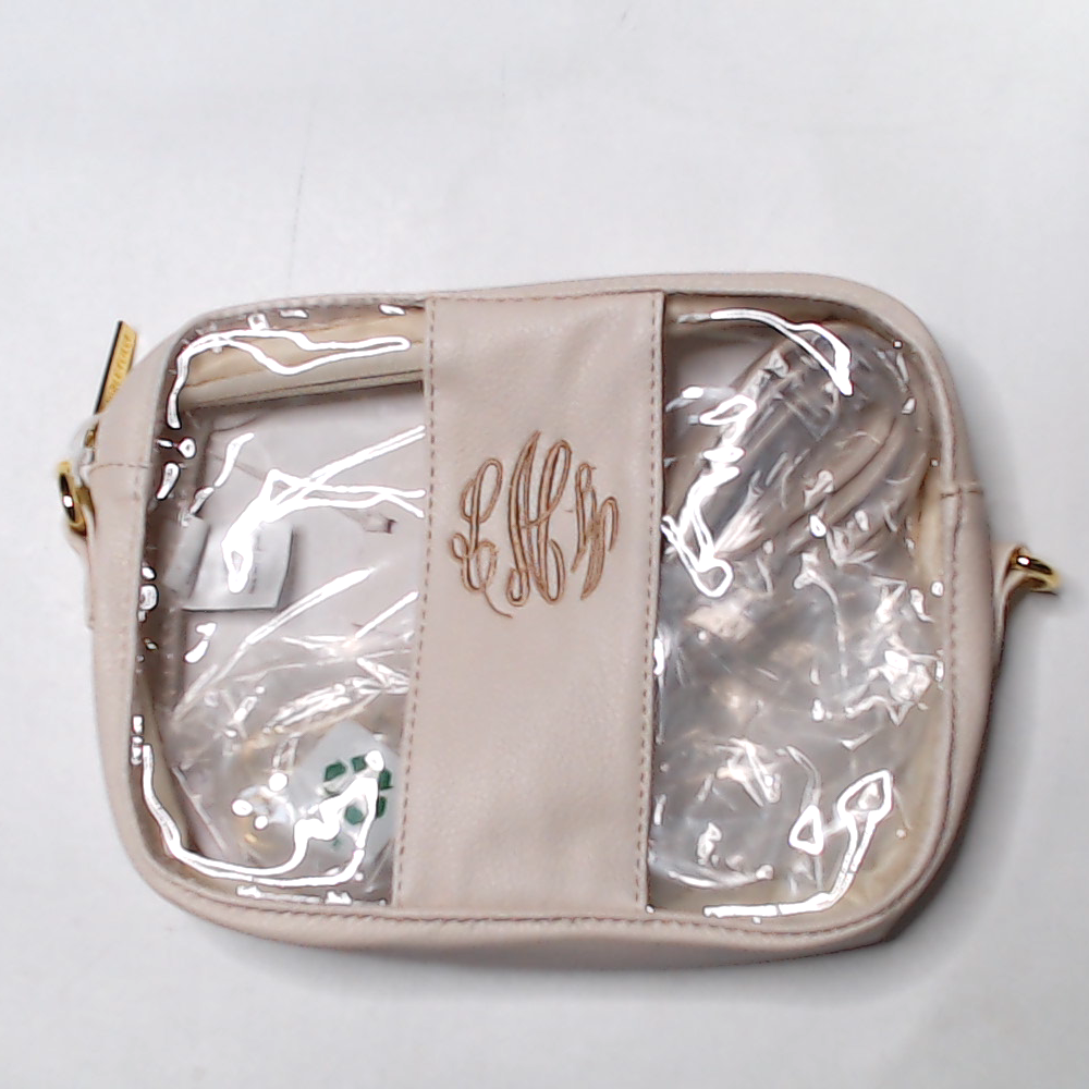 BLOOPER BAG: Monogrammed Clear Stadium Crossbody Bag