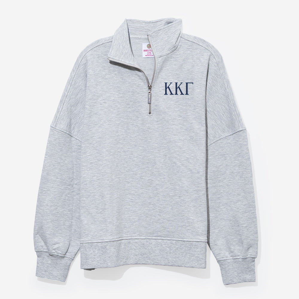 Kappa Kappa Gamma Oversized Quarterzip | Heathered Gray