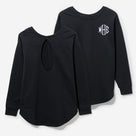 Monogrammed Open Back Sweatshirt | Black
