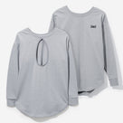 Monogrammed Open Back Sweatshirt | Heathered Gray