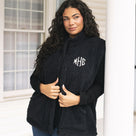 Monogrammed Oversized Sherpa Vest | Black
