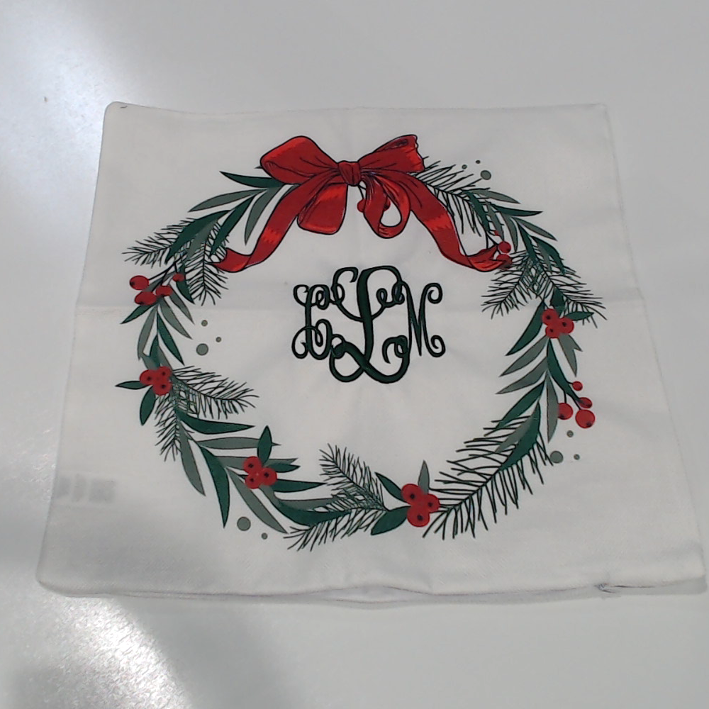 BLOOPER ACCESSORY: Monogrammed Christmas Pillow Sham